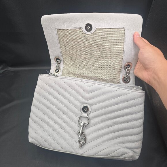 Rebecca Minkoff Light Gray Chevron Shoulder Bag - Picture 8 of 14